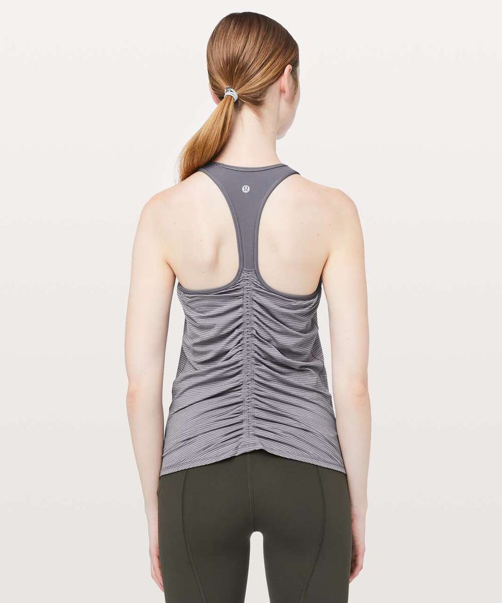 Lululemon Ruche Of Adrenaline Tank Heathered Titanium Size 8